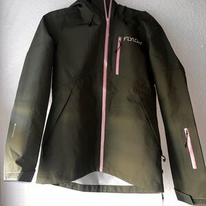 NEW WITH TAGS Flylow Women's Ski & Snow Jacket - Olive Green with Pink Accents